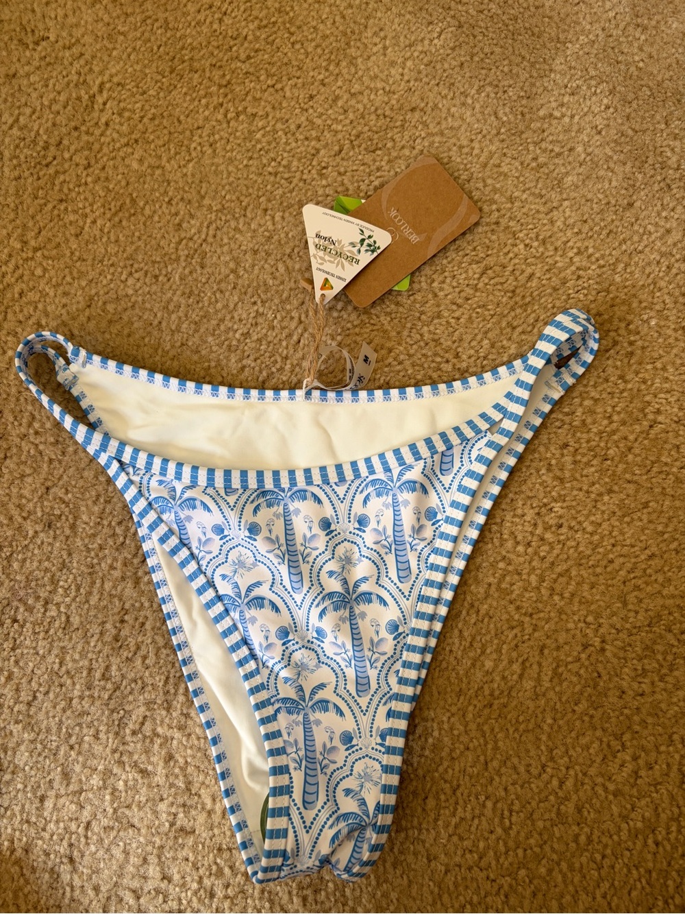 NWT Blue print women’s cutout bikini bottom